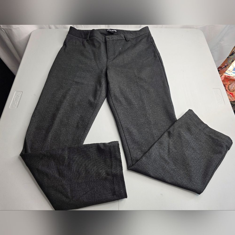 DKNY M 6-8 Dark Gray High Waist Dress Pants Straight Leg Ponte Office Cd-1731 - Picture 9 of 15